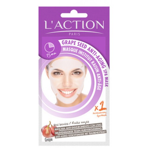 Маска д/лица L'Action Grape seed anti-aging spa mask антивозрастная тканевая маска